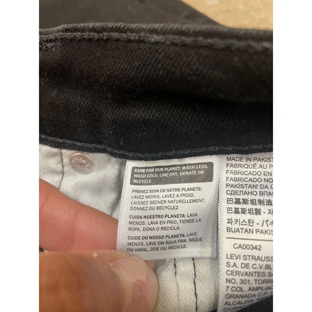 Levis 511 Jeans Mens 36x34 Black Denim Slim‎ Fit Straight Leg Zip Fly 5-Pocket
